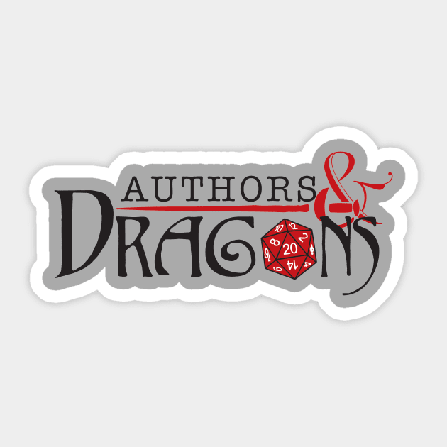 Authors & Dragons Sticker by DrewHayes